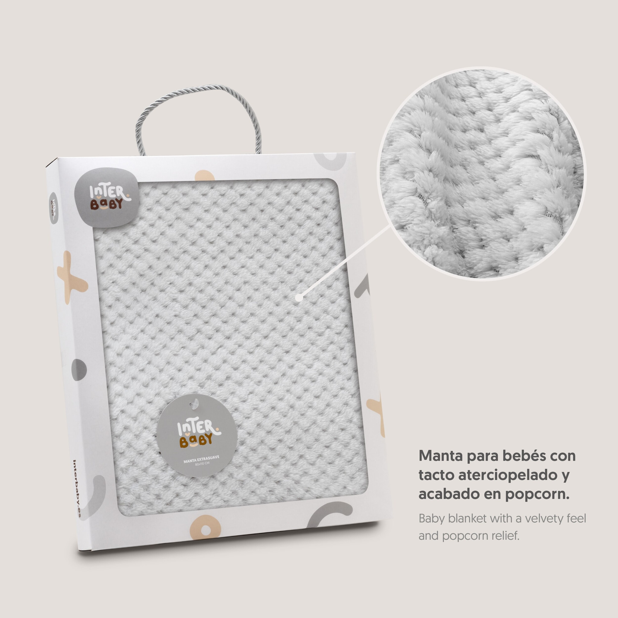 Manta Popcorn Gris