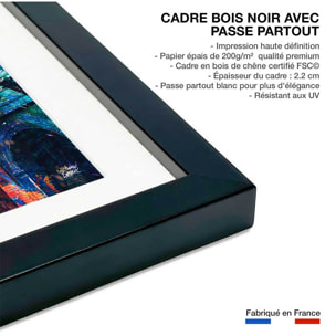 Tableau colisée popart et graffiti Affiche sous cadre noir