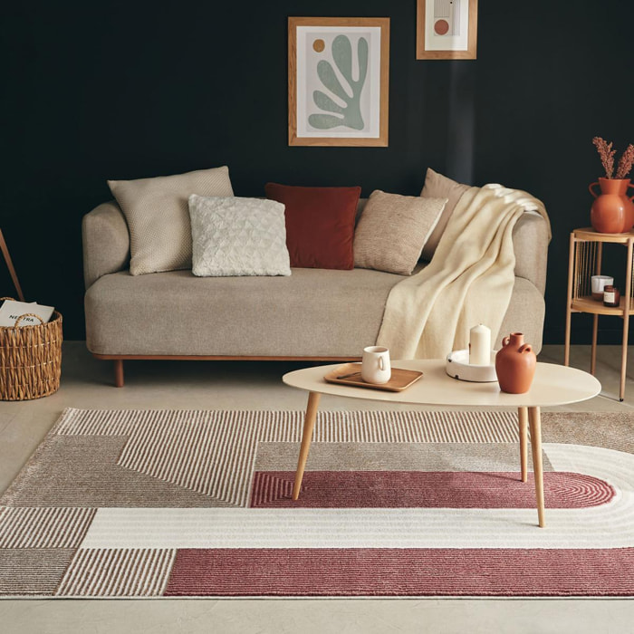 Tapis salon et chambre tissé motif géométrique JENA