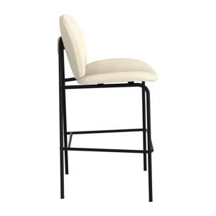 Lot de 2 chaises pour îlot central en tissu bouclé beige 63,5 cm - Iris