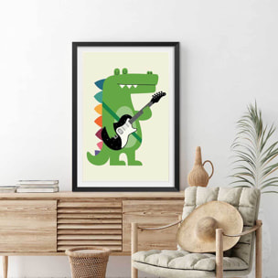 Affiche enfant rock croco Affiche sous cadre noir