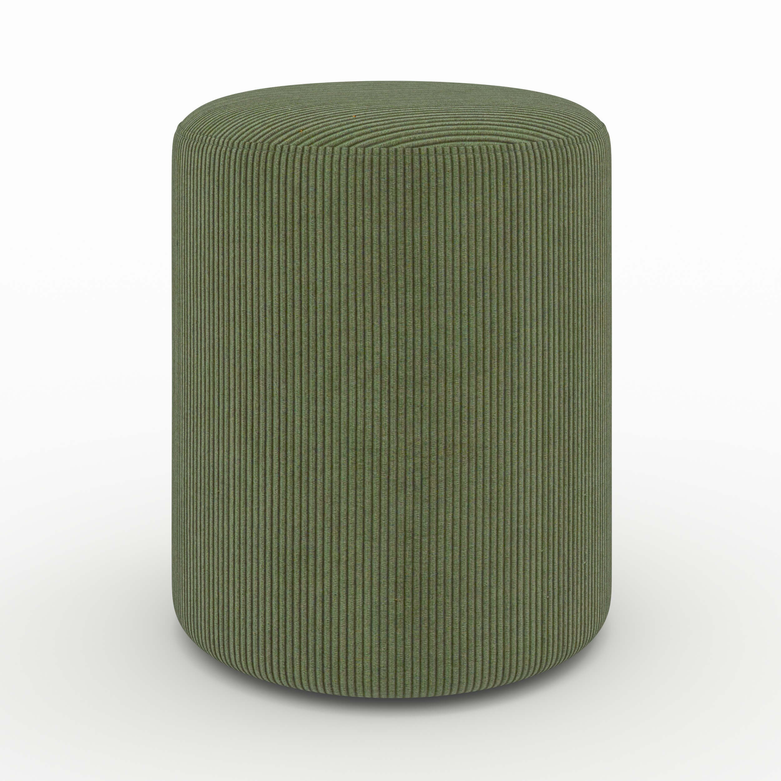 Pouf rond en velours côtelé vert - Lily