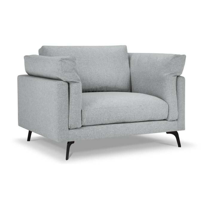 Fauteuil xl "Camille" en tissu structurel gris clair