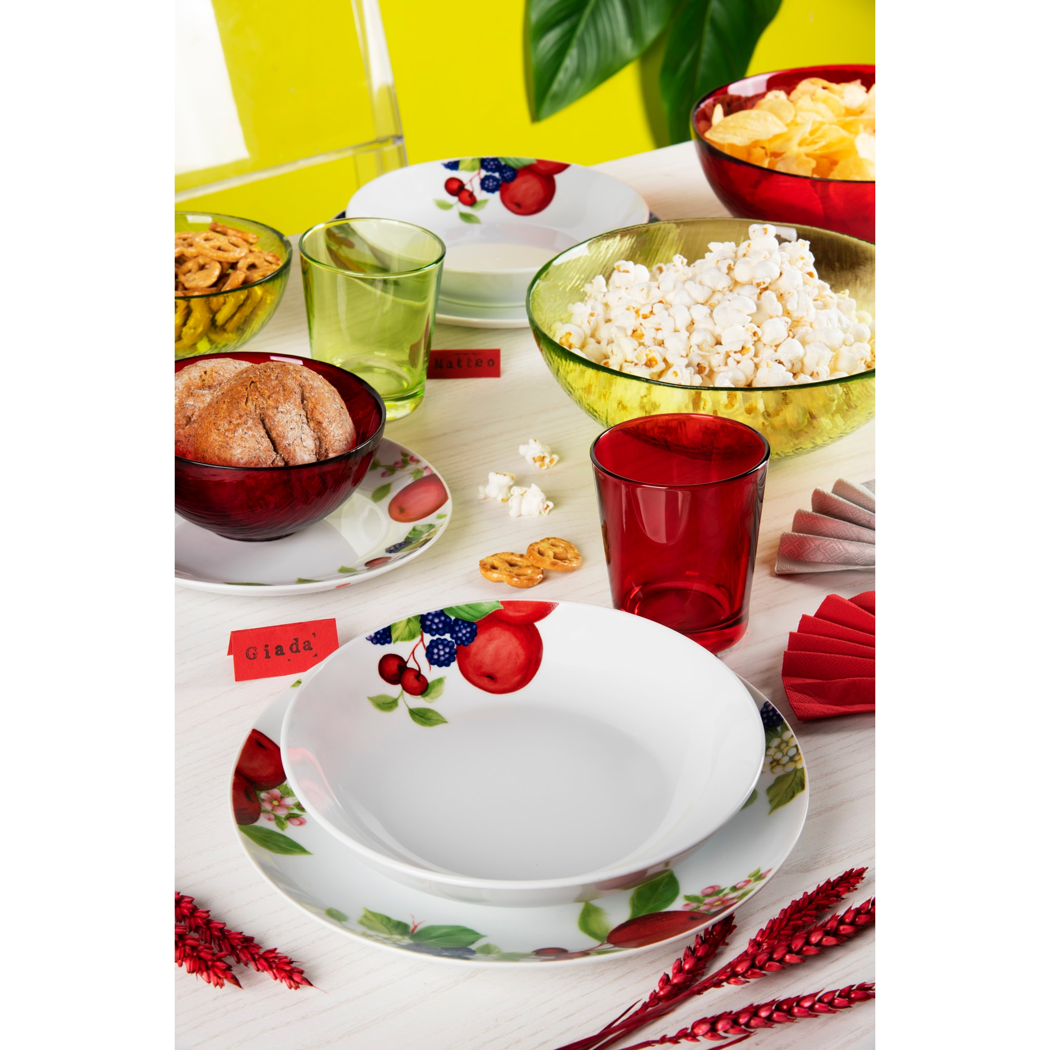 Service de table 18 pièces Excelsa – Apple, Porcelaine Blanc