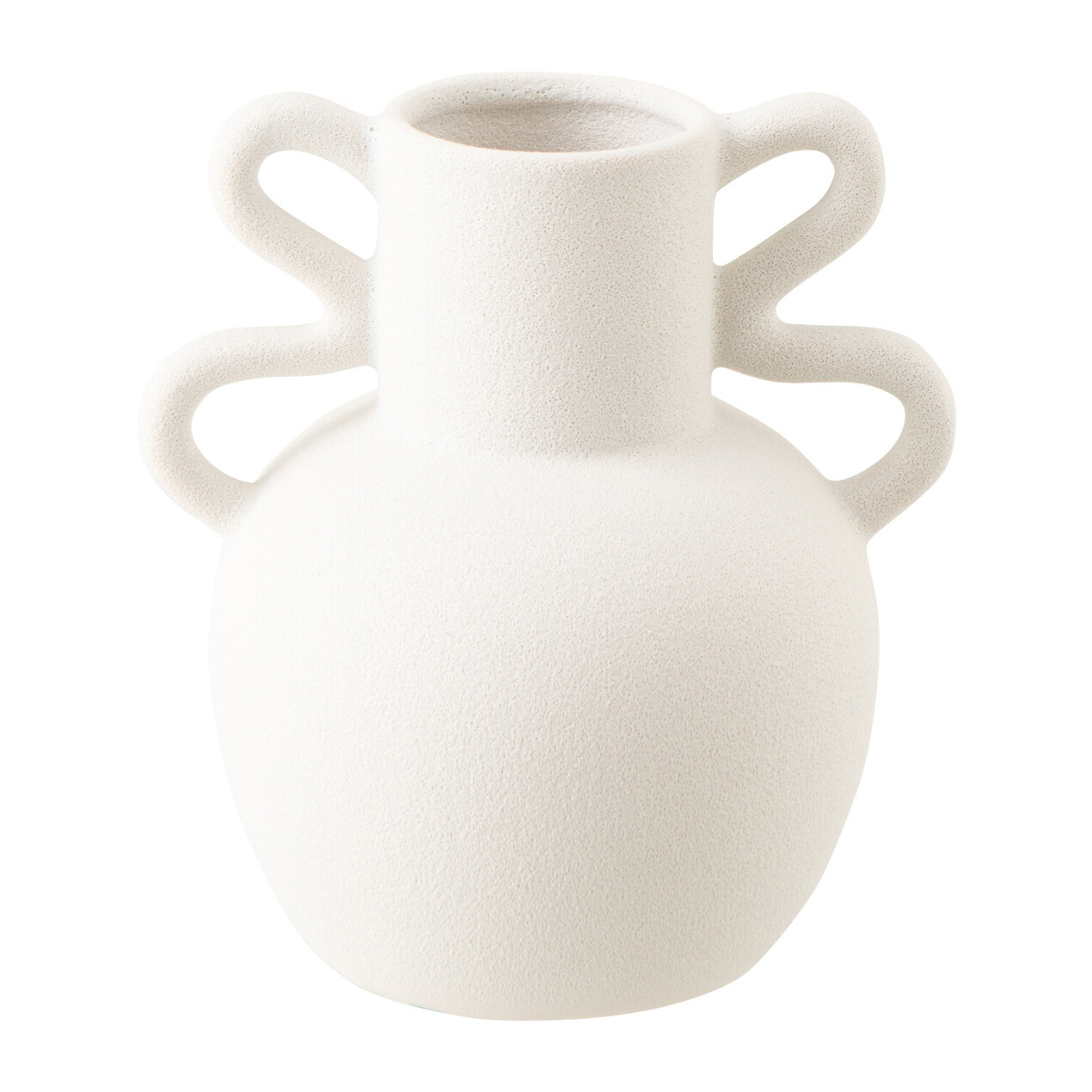 J-Line Vase 2 Anses - grès - blanc - small