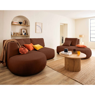 Santorini - module d'assise sans accoudoirs - en tissu texturé - Terracotta
