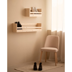 Estante zapatero de madera maciza en tono natural de varias medidas