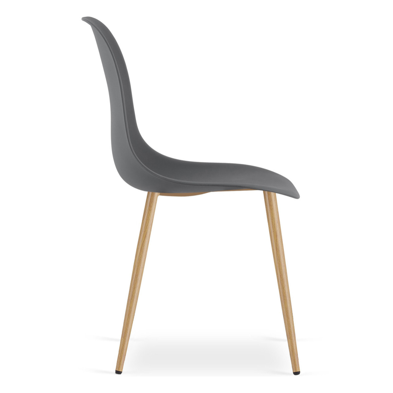 Sedia scandinava WAT grigio scuro con gambe effetto legno