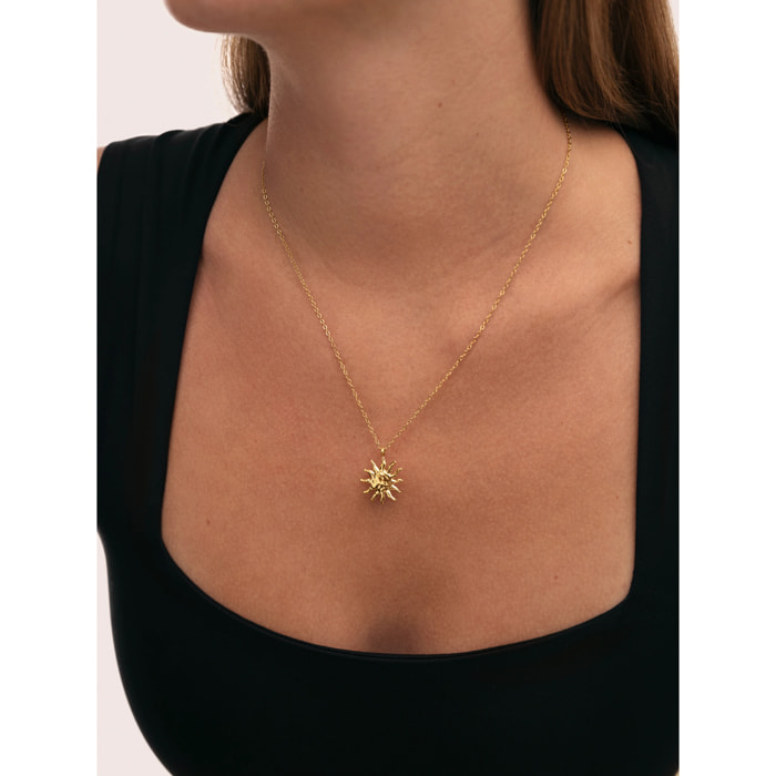 Collar Sun Light Acero Baño Oro