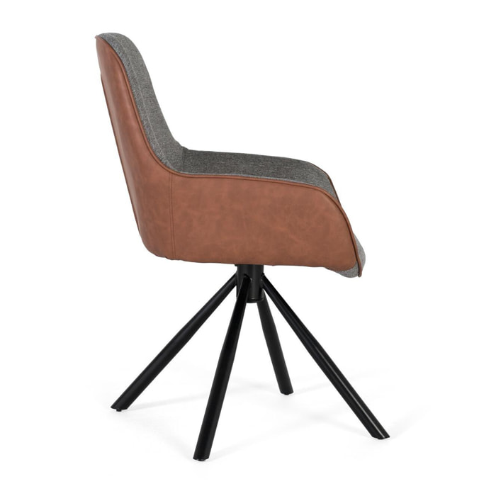 Ensemble 2 chaises pivotants - 86x52x60cm