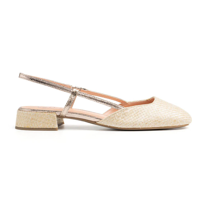Sabot con tacco 3 cm - BEIGE