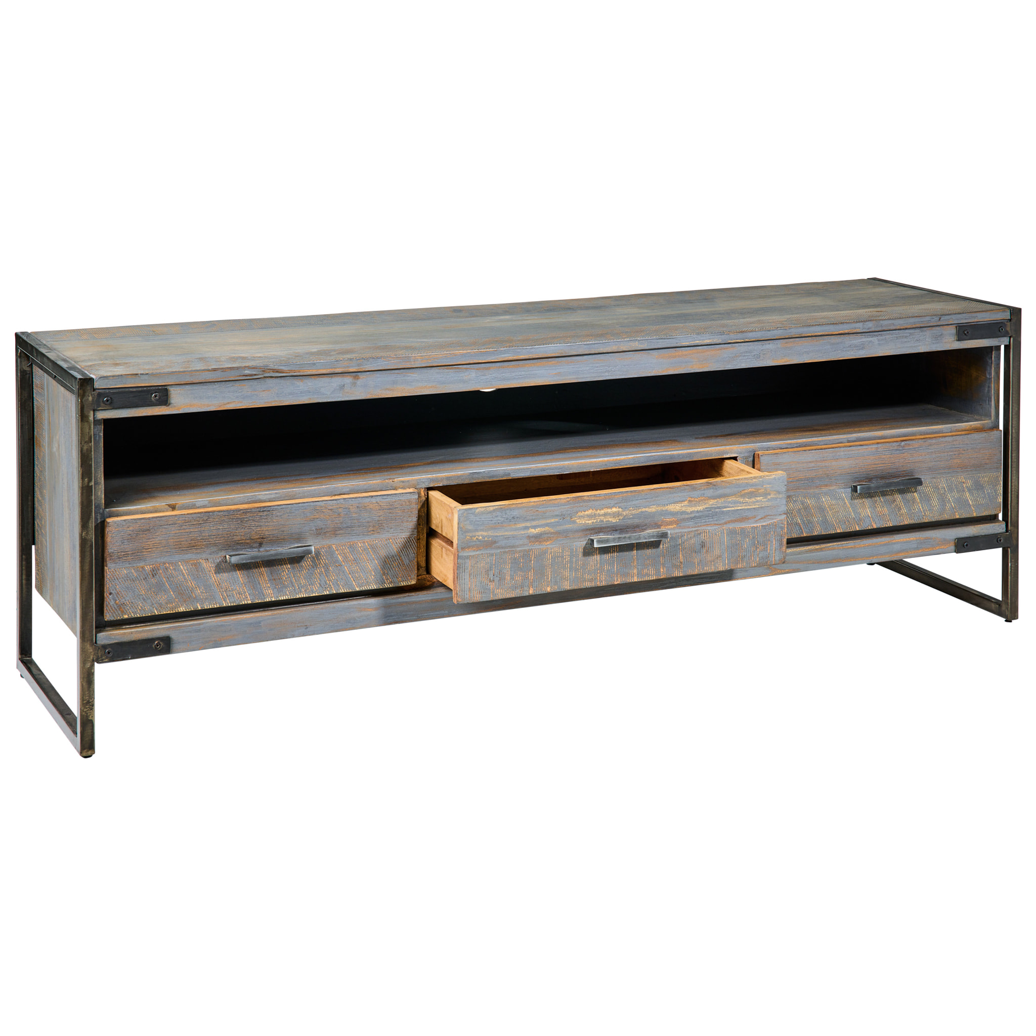 LEICESTER - PORTA TV 3 CASSETTI GREY - misura: 150X40X50 cm