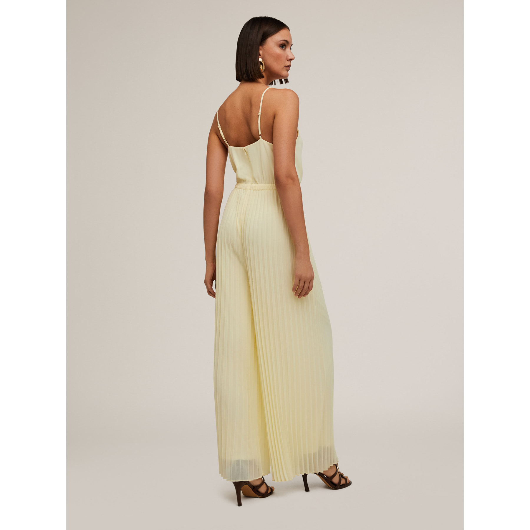 Motivi - Mono largo plisado de raso - Amarillo