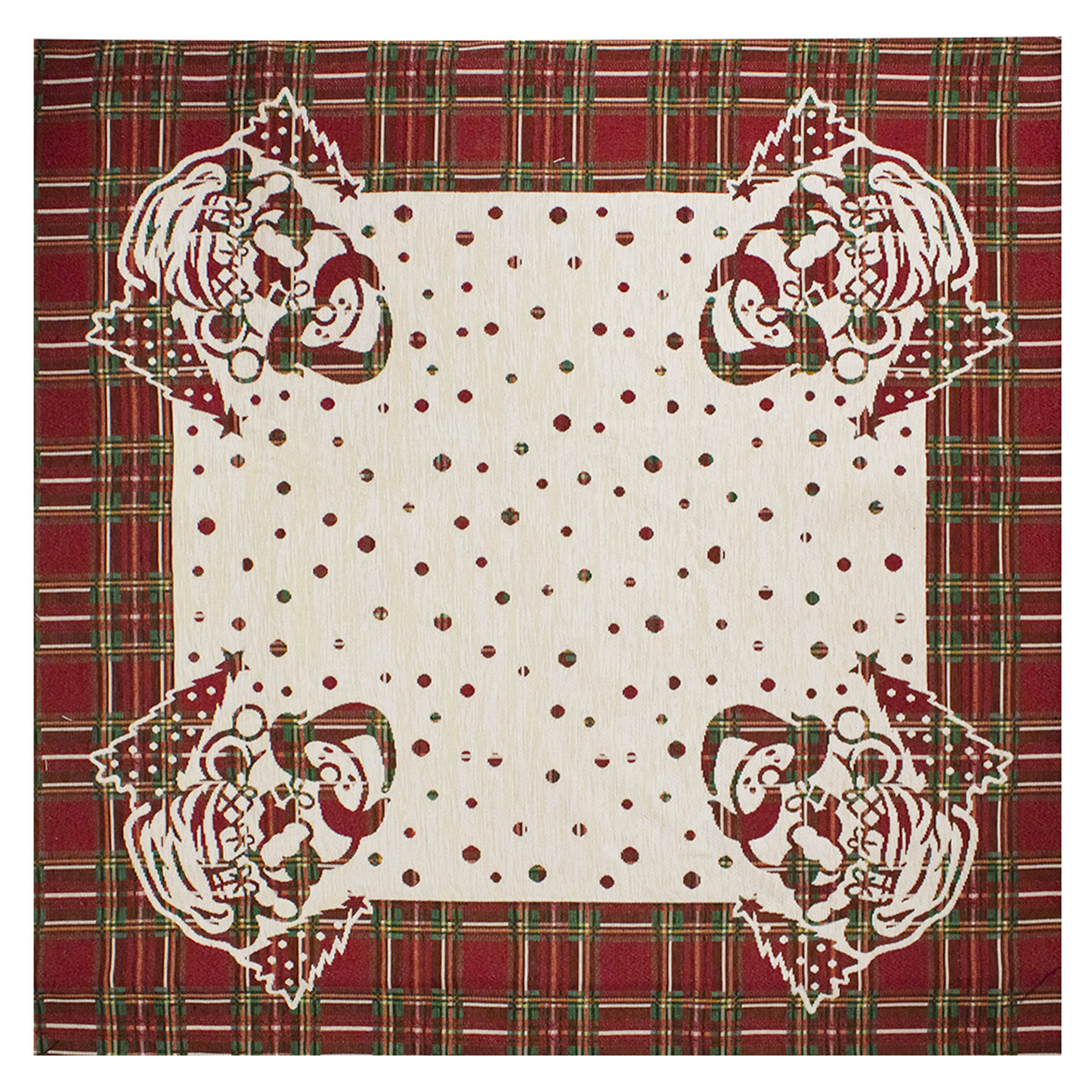 CENTROTAVOLA NATALIZIO JACQUARD DISEGNO BABBO MINIMAL