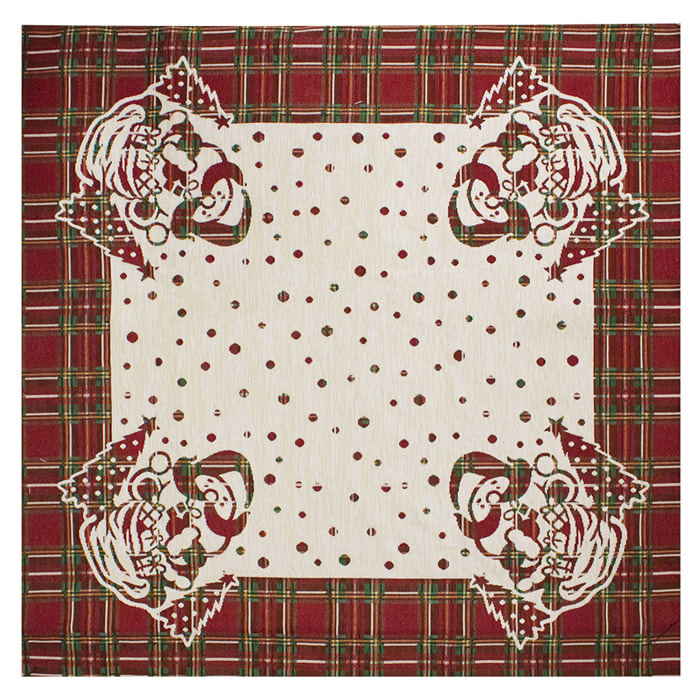 CENTROTAVOLA NATALIZIO JACQUARD DISEGNO BABBO MINIMAL