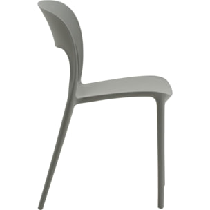 Set da 4 sedie SOUTH BEACH in polipropilene grigio