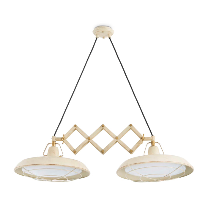 PLEC Suspension extensible LED blanc cassé