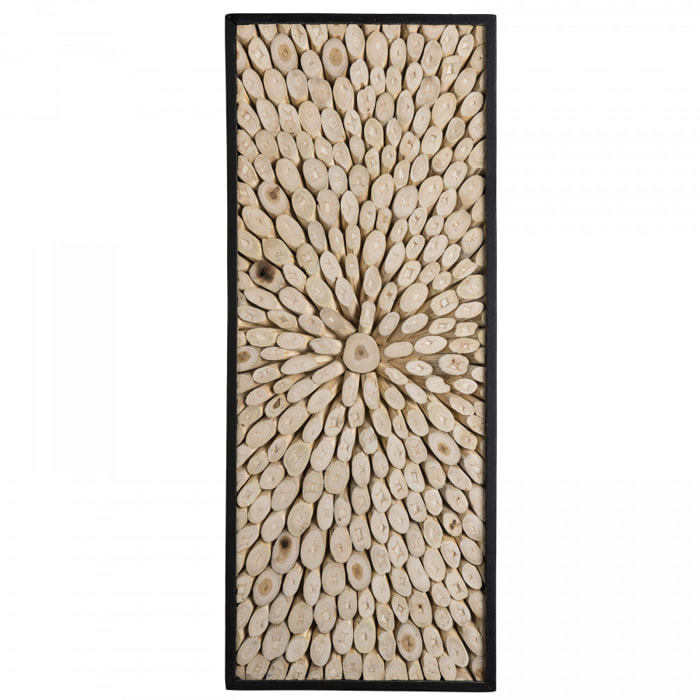 SUZY - Décoration murale rectangulaire 100x40cm branches bois Teck nature