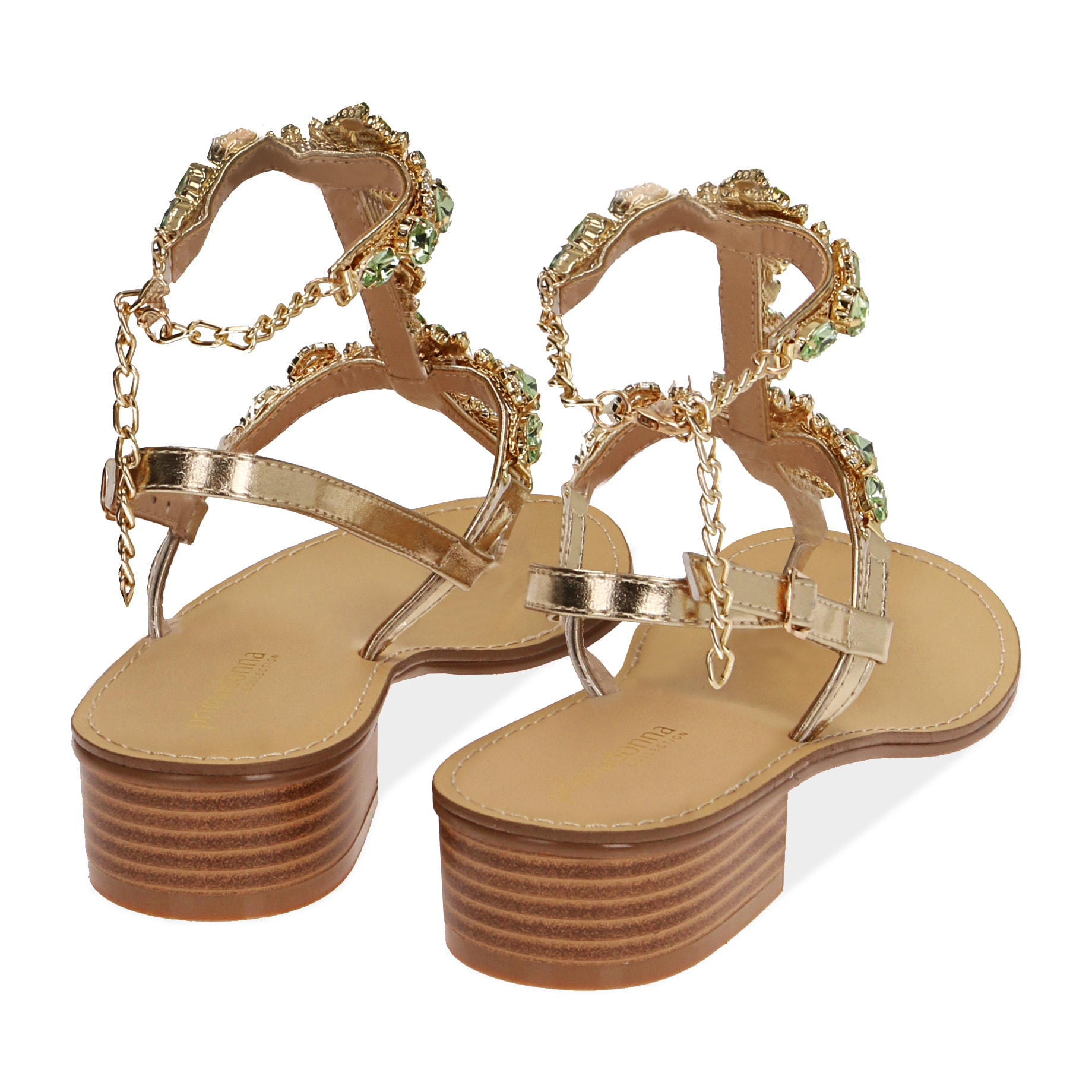 Sandalias joya laminadas oro