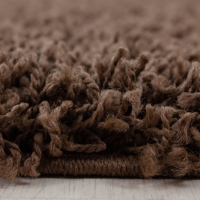 OTTAWA - Tapis rond shaggy uni Marron