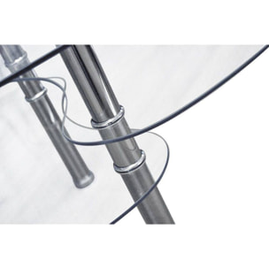 Tavolino moderno a due piani, 100 x 60 x 41, Trasparente