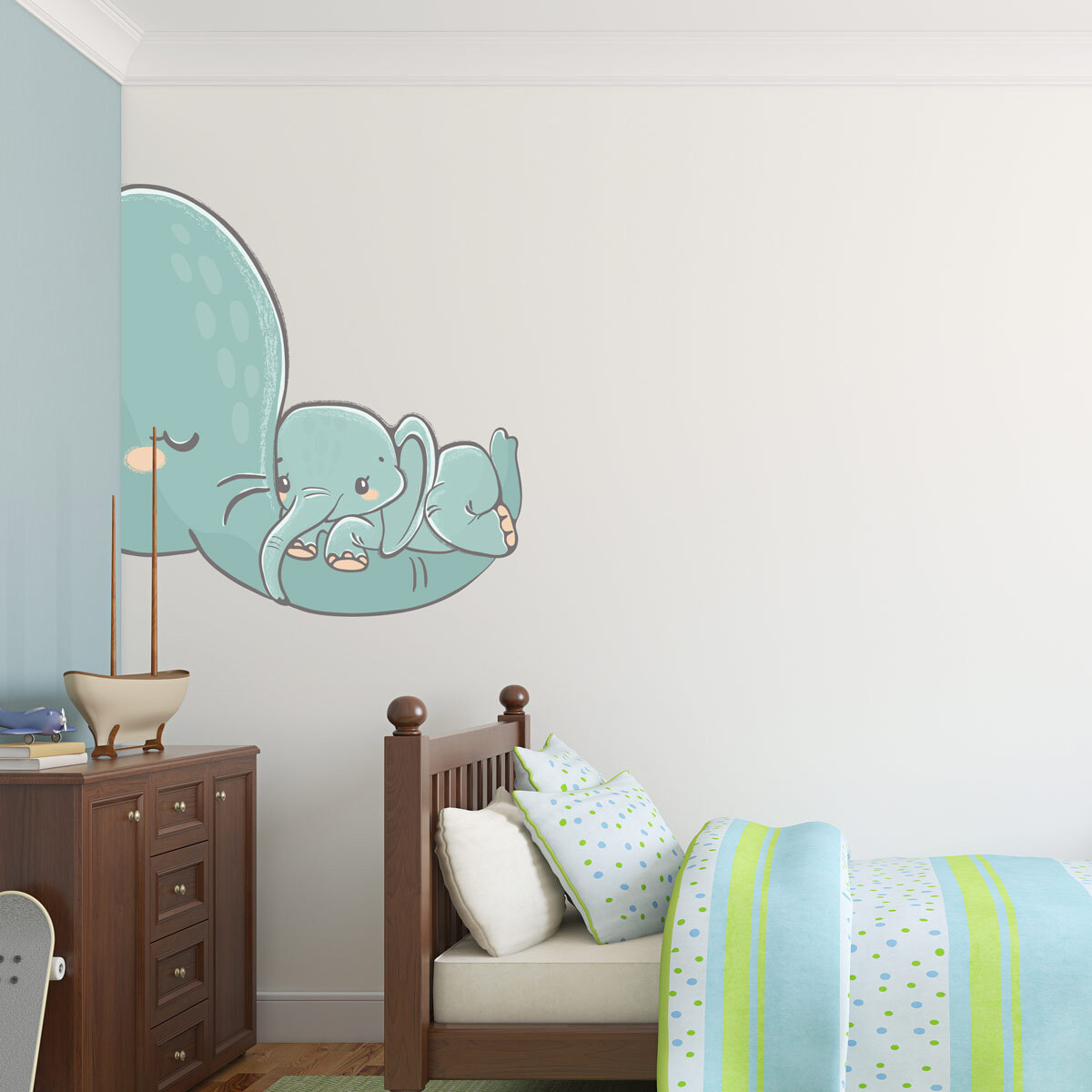 Stickers muraux | Sticker Mural Autocollant - ÉLÉPHANT ET SON BÉBÉ - Stickers adhésifs