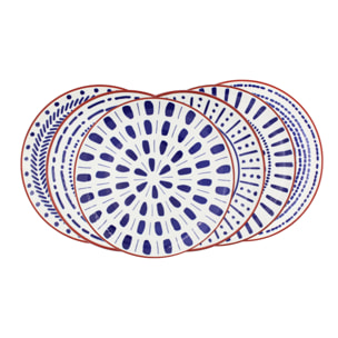 Lot de 6 grandes assiettes, SANTORIN