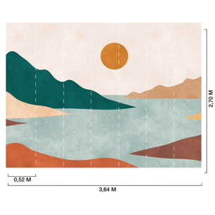 Papier peint panoramique paysage fjord Intissé
