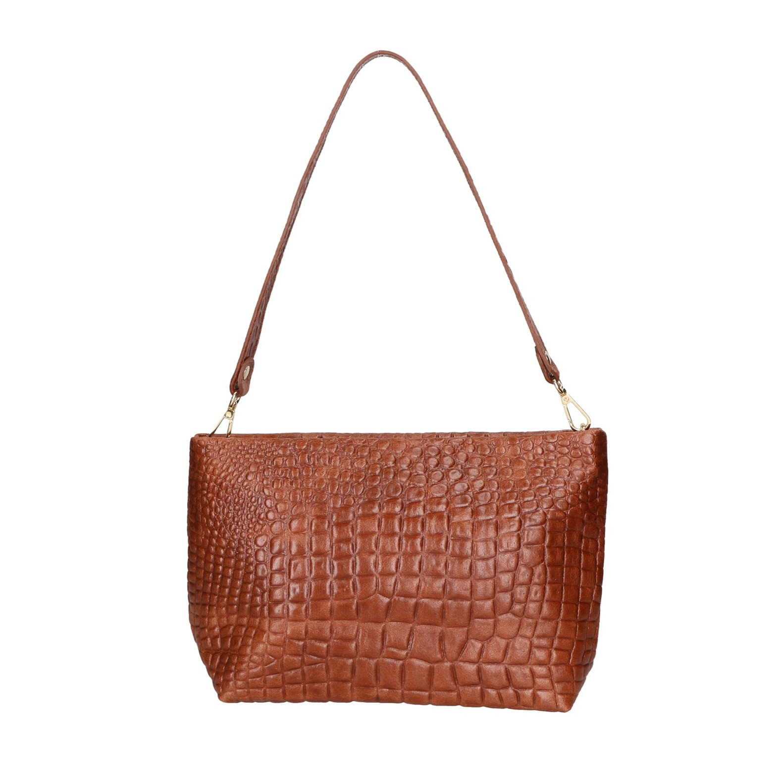 Borsa a spalla da donna - Modello Lorelei - Vera pelle croco - 33.0 x 19.0 x 10.0 cm
