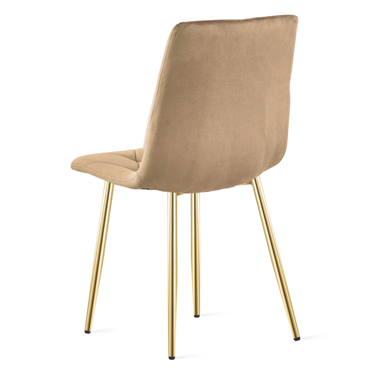 Sedia Libra in Velluto Marrone e Gambe Oro