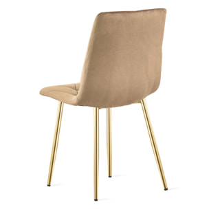 Sedia Libra in Velluto Marrone e Gambe Oro