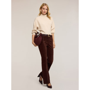 Motivi - Pantalones acampanados de pana - Marrón