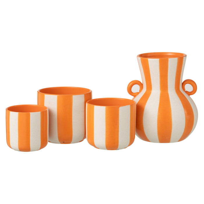 J-Line Vase Ligné - céramique - orange/blanc