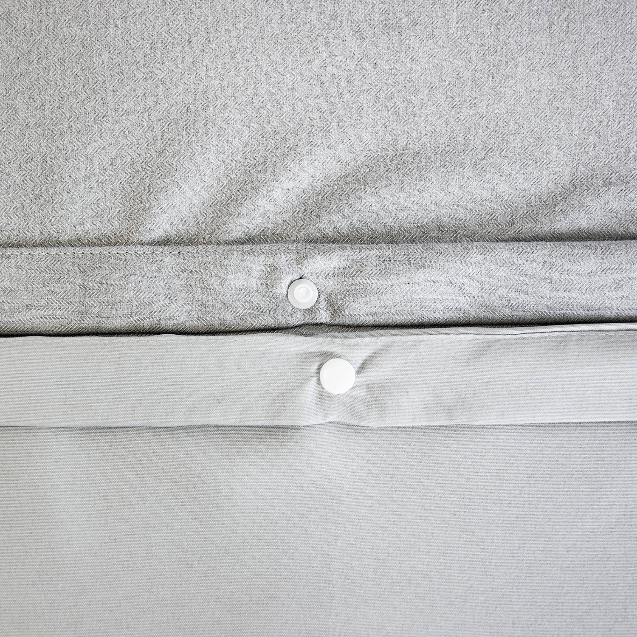 Parure de lit ESPIGA gris cendré 2 places. réversible. bi-matière. 240 x 220 cm