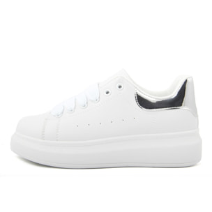 Sneakers Donna colore Argentato altezza tacco 3,5 cm e plateau 3 cm