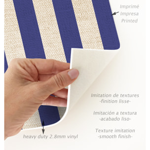 Alfombra de vinilo Dynamic Azul 100x133 cm -PVC antideslizante, vinilica para cocina o salón, lavable, estilo abstracto