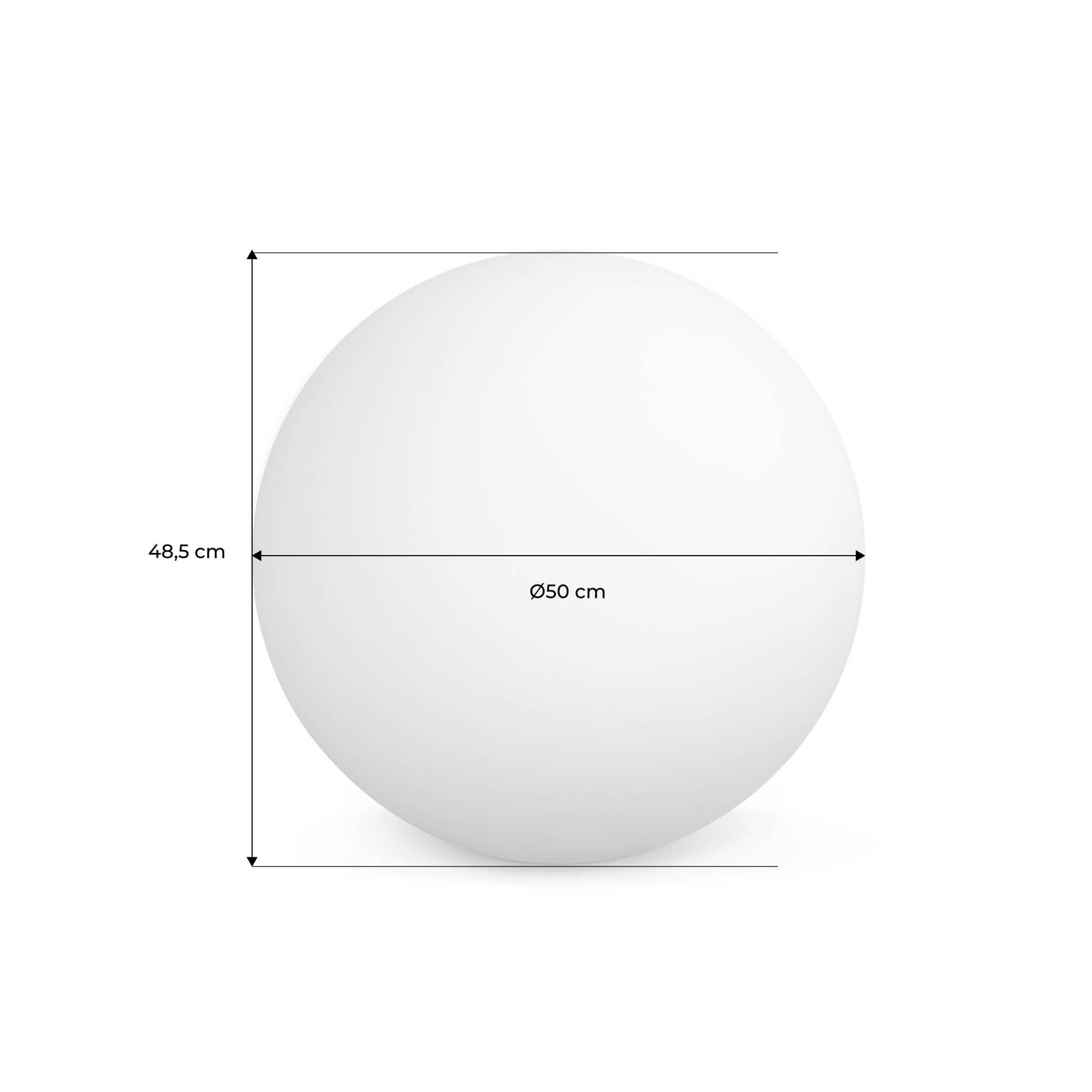 Boule LED 50cm - Sphère décorative lumineuse. 16 couleurs. Ø 50 cm