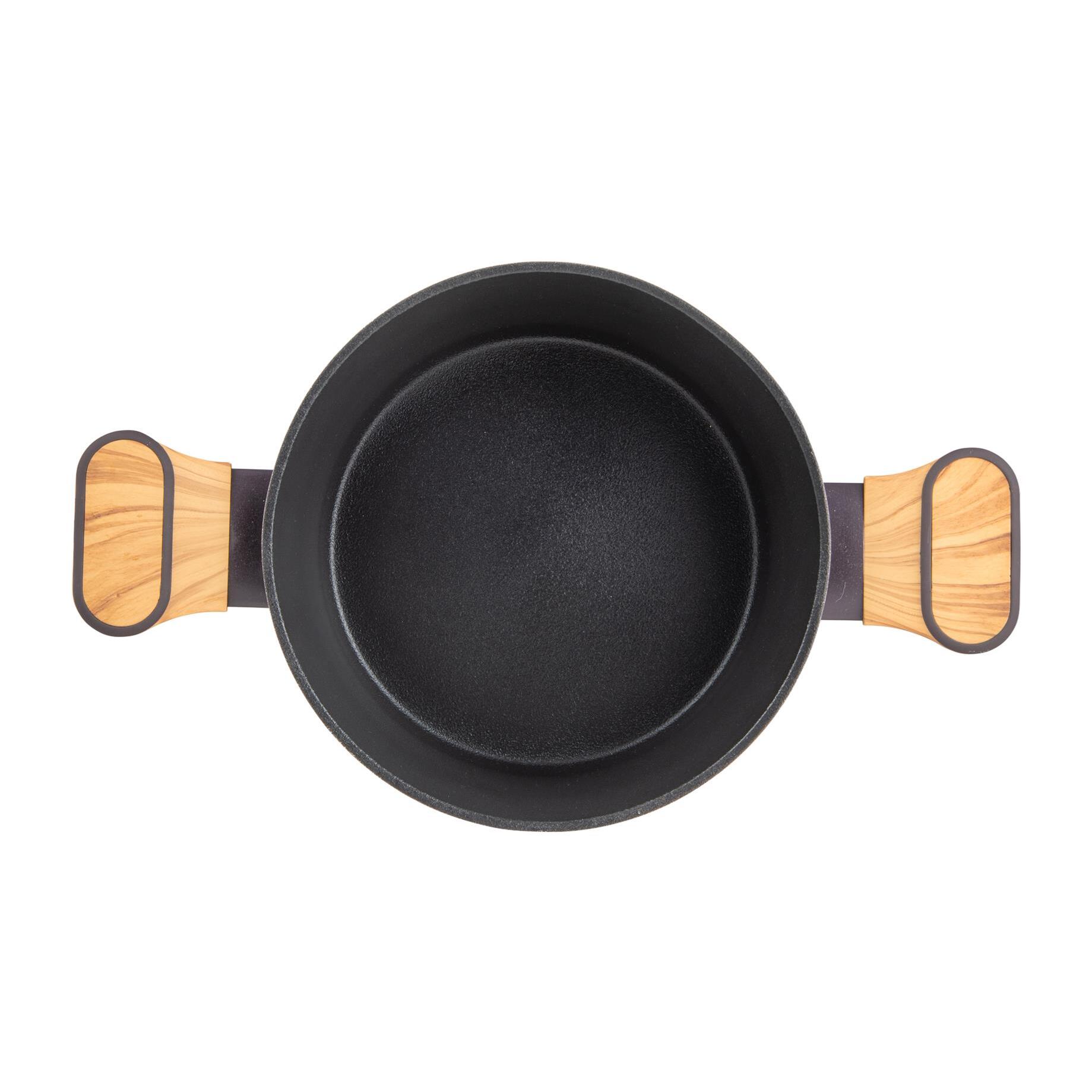 cacerola con tapa en aluminio forjado antiadherente