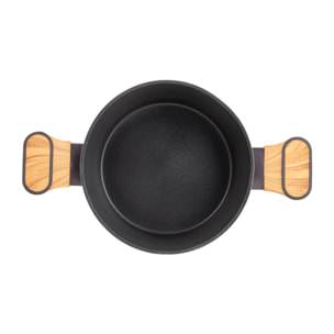 cacerola con tapa en aluminio forjado antiadherente