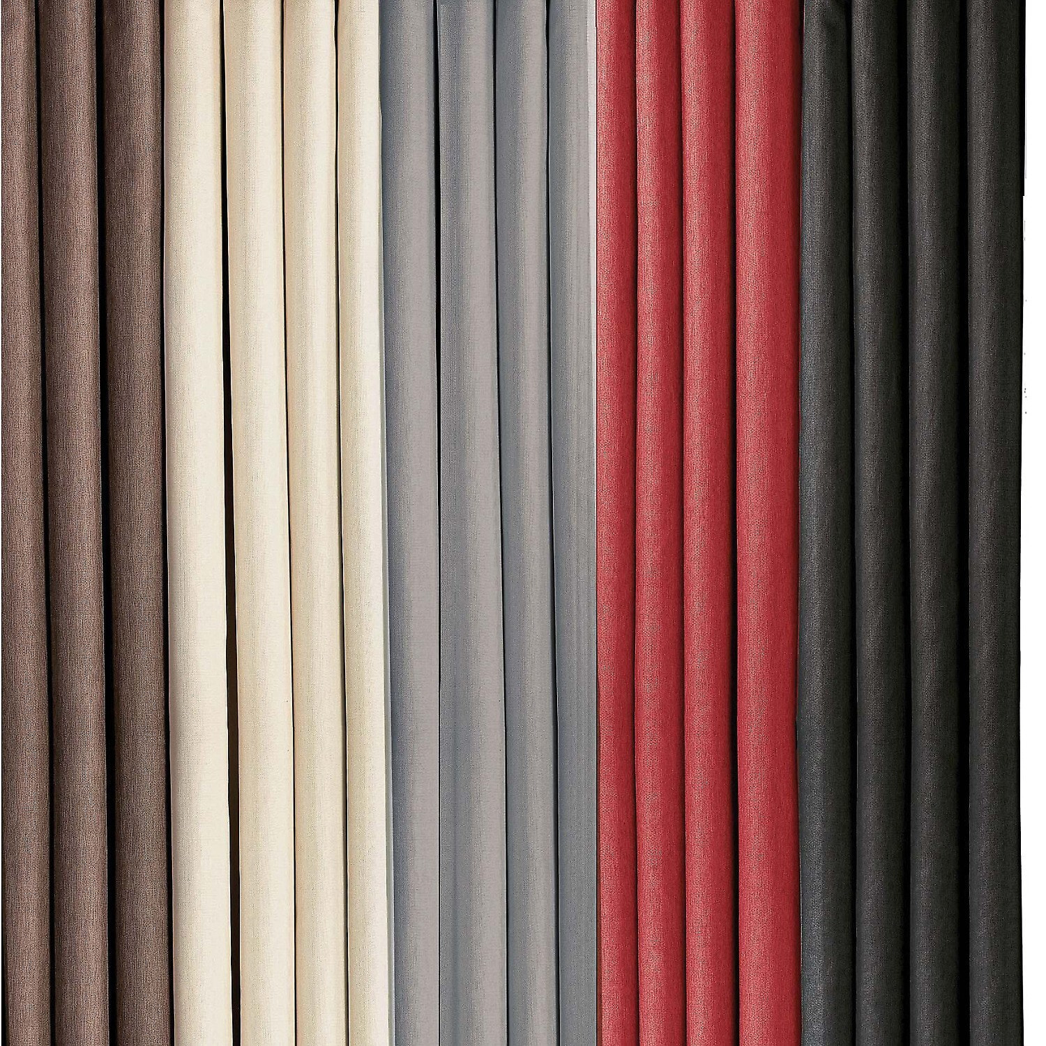 Rideau Polyester Occultant Uni Rouge