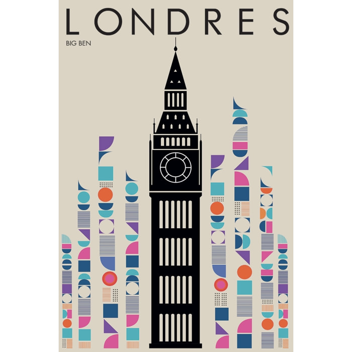 Tableau london big ben retro Toile imprimée