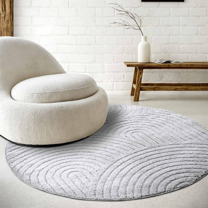 Tapis salon, motif géométrique, texture relief, lym chaleureux