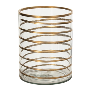 J-Line Chandelier - verre doré/transparent - large