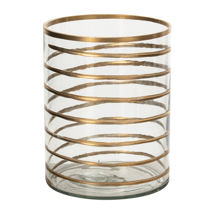 J-Line Chandelier - verre doré/transparent - large
