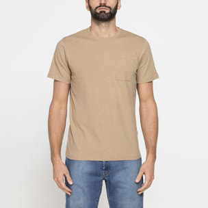 T-SHIRT MANICA CORTA IN COTONE MISTO LINO