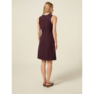 Oltre - Vestido tubo con bordes de lentejuelas - Burgundy