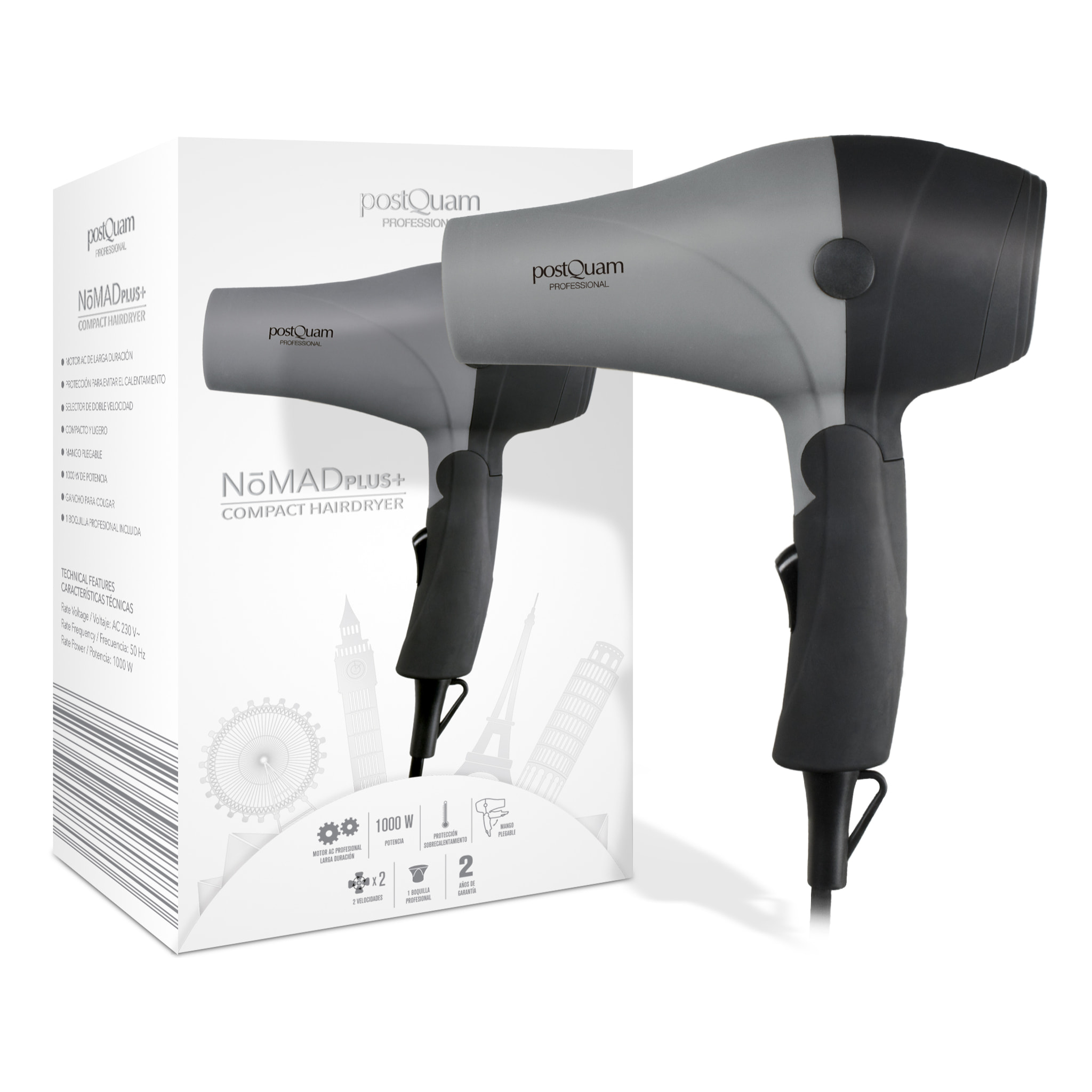 nomad plus + compact hairdryer