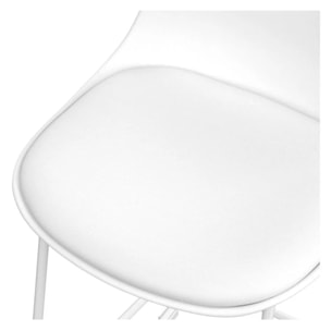 Lot de 2 chaises pour îlot central 65 cm blanches - Leni