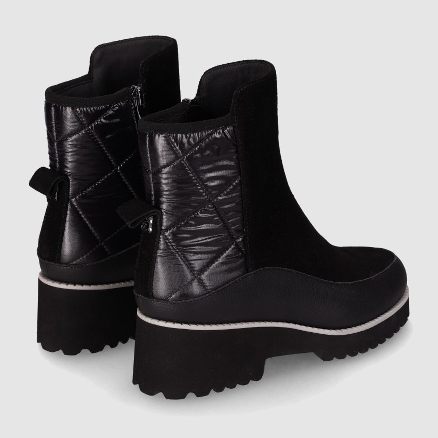 Botines de Serraje - Negro - Tacón: 5 cm