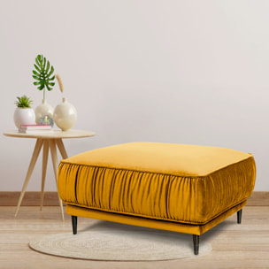 Pouf taille L Fiorenzo Velours Jaune